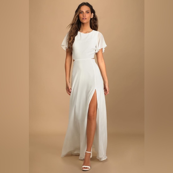 Lulus-Garden Bliss White Cutout Maxi Dress (1X) - Picture 6 of 7